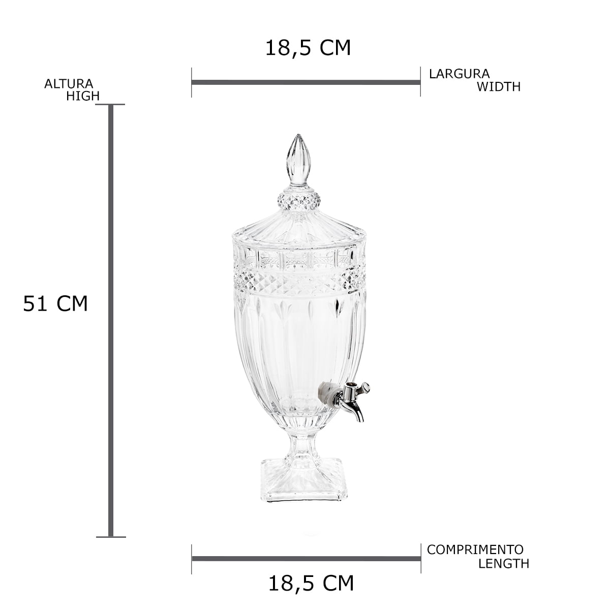 SUQUEIRA DE CRISTAL ECOLÓGICO PÉ E TAMPA BRANDON WOLFF