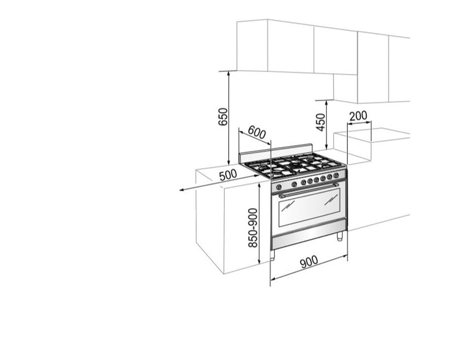 FOGÃO ELANTO EREDITA 90CM NERO VINTAGE QUEIMADORES FORNO