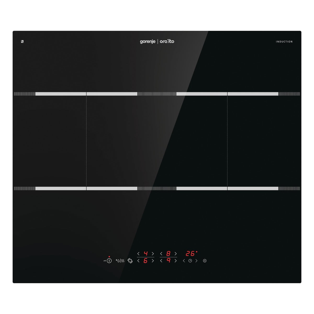 COOKTOP GORENJE INDUÇÃO ORAITO BLACK 4 ZONAS 60CM PRETO 220V