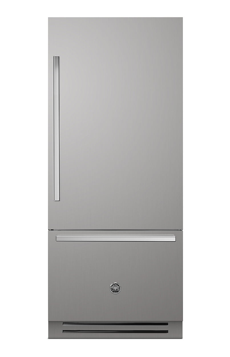 REFRIGERADOR BERTAZZONI PRO REF905BBRXTT90CM DE EMBUTIR FLUSH BOTTOM FREEZER COM 596 LITROS ABERTURA PARA DIREITA PUXADORES RETANGULARES AÇO INOX 220V