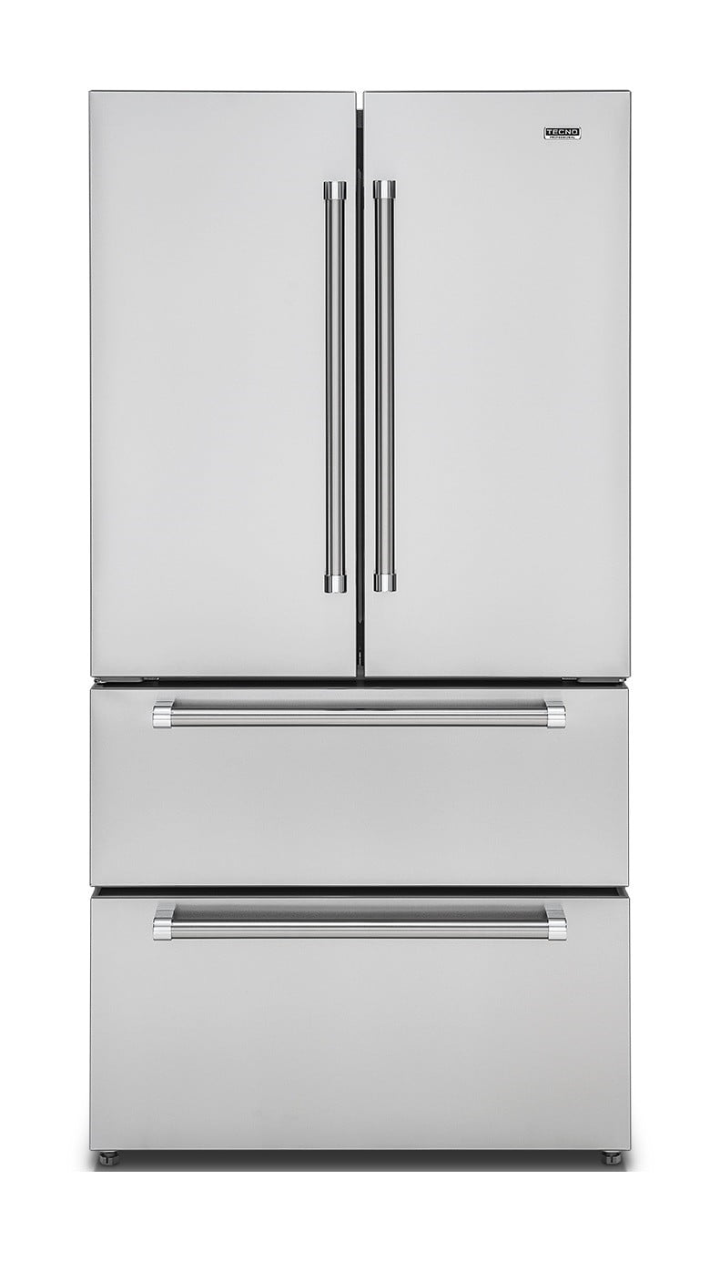 REFRIGERADOR TECNO PROFESSIONAL TR57 FXDP DE PISO E DE EMBUTIR FRENCH DOOR COM 571 LITROS ICE MAKER PUXADORES EM INOX ESCOVADO 91 CM 220V