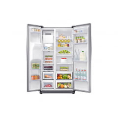 REFRIGERADOR SAMSUNG INVERTER FROST FREE SIDE BY SIDE COM ALL AROUND COOLING E SPACEMAX RS65R5411M9 617 LITROS INOX LOOK 220V