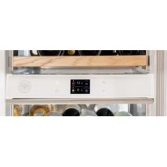 ADEGA BERTAZZONI WC605BRP2T DE EMBUTIR FLUSH PARA REVESTIR 80 GARRAFAS ABERTURA PARA DIREITA 2 ZONAS DE TEMPERATURA 61CM AÇO INOX 220V