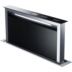 COIFA FRANKE DE BANCADA DOWNDRAFT FDW 908 IB BK 90CM COM PAINEL TOUCH DE 4 VELOCIDADES EM AÇO INOX E VIDRO PRETO 220V
