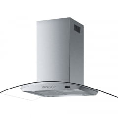 COIFA GLASS CLASSIC ILHA FRANKE 90CM ACABAMENTO EM INOX E VIDRO TEMPERADO COR CARBON BLACK 