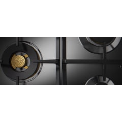 COOKTOP BERTAZZONI PROFESSIONAL P905 LPROX  5 QUEIMADORES PROFISSIONAIS A GÁS COM QUEIMADOR DUAL FLAMEM LATERAL DE 5.000 W 90CM AÇO INOX 220V