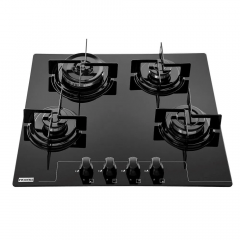 COOKTOP FRANKE QUATRO BOCAS GLASS ACABAMENTO EM VIDRO COR PRETA BIVOLT