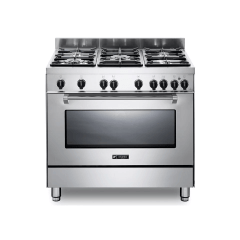 FOGÃO ELANTO PROFESSIONALE 90CM 5 QUEIRAMORES FORNO A GÁS EM AÇO INOX 220V