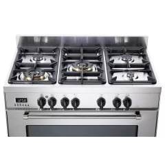 FOGÃO ELANTO PROFESSIONALE 90CM 5 QUEIRAMORES FORNO ELETRICO EM AÇO INOX 220V