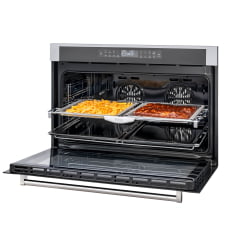 FORNO ELÉTRICO TECNO PROFISSIONAL TO138EXDP 15 FUNÇÕES COM 138 LITROS CONVECÇÃO DUPLA, COM AIR FRY PUXADOR EM LATÃO POLIDO 90CM 220V