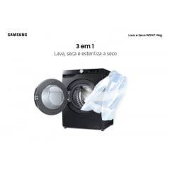 LAVA E SECA SAMSUNG WD500T ECOBUBBLE™ DIGITAL INVERTER PORTA FRONTAL  CAPACIDADE  14/9KG CONECTIVIDADE SMART THINGS BLACK INOX LOOK 