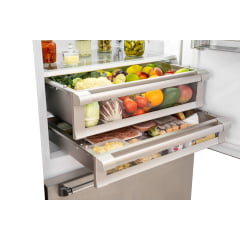 REFRIGERADOR BERTAZZONI MAS REF905BBLXTT 90CM DE EMBUTIR FLUSH BOTTOM FREEZER COM 596 LITROS ABERTURA PARA ESQUERDA PUXADORES TUBULARES AÇO INOX 220V