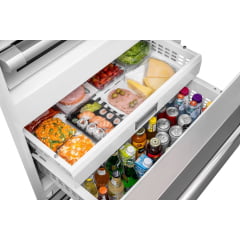 REFRIGERADOR BERTAZZONI MAS REF905BBLXTT 90CM DE EMBUTIR FLUSH BOTTOM FREEZER COM 596 LITROS ABERTURA PARA ESQUERDA PUXADORES TUBULARES AÇO INOX 220V