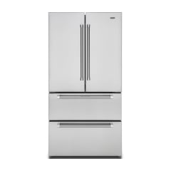 REFRIGERADOR TECNO PROFESSIONAL TR57 FXDP DE PISO E DE EMBUTIR FRENCH DOOR COM 571 LITROS ICE MAKER PUXADORES EM INOX ESCOVADO 91 CM 220V