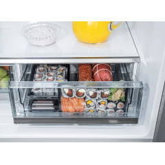 REFRIGERADOR TECNO PROFESSIONAL TR57 FXDP DE PISO E DE EMBUTIR FRENCH DOOR COM 571 LITROS ICE MAKER PUXADORES EM INOX ESCOVADO 91 CM 220V