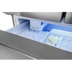 REFRIGERADOR TECNO PROFESSIONAL TR57 FXDP DE PISO E DE EMBUTIR FRENCH DOOR COM 571 LITROS ICE MAKER PUXADORES EM INOX ESCOVADO 91 CM 220V