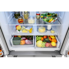 REFRIGERADOR TECNO PROFESSIONAL TR57 FXDP DE PISO E DE EMBUTIR FRENCH DOOR COM 571 LITROS ICE MAKER PUXADORES EM INOX ESCOVADO 91 CM 220V